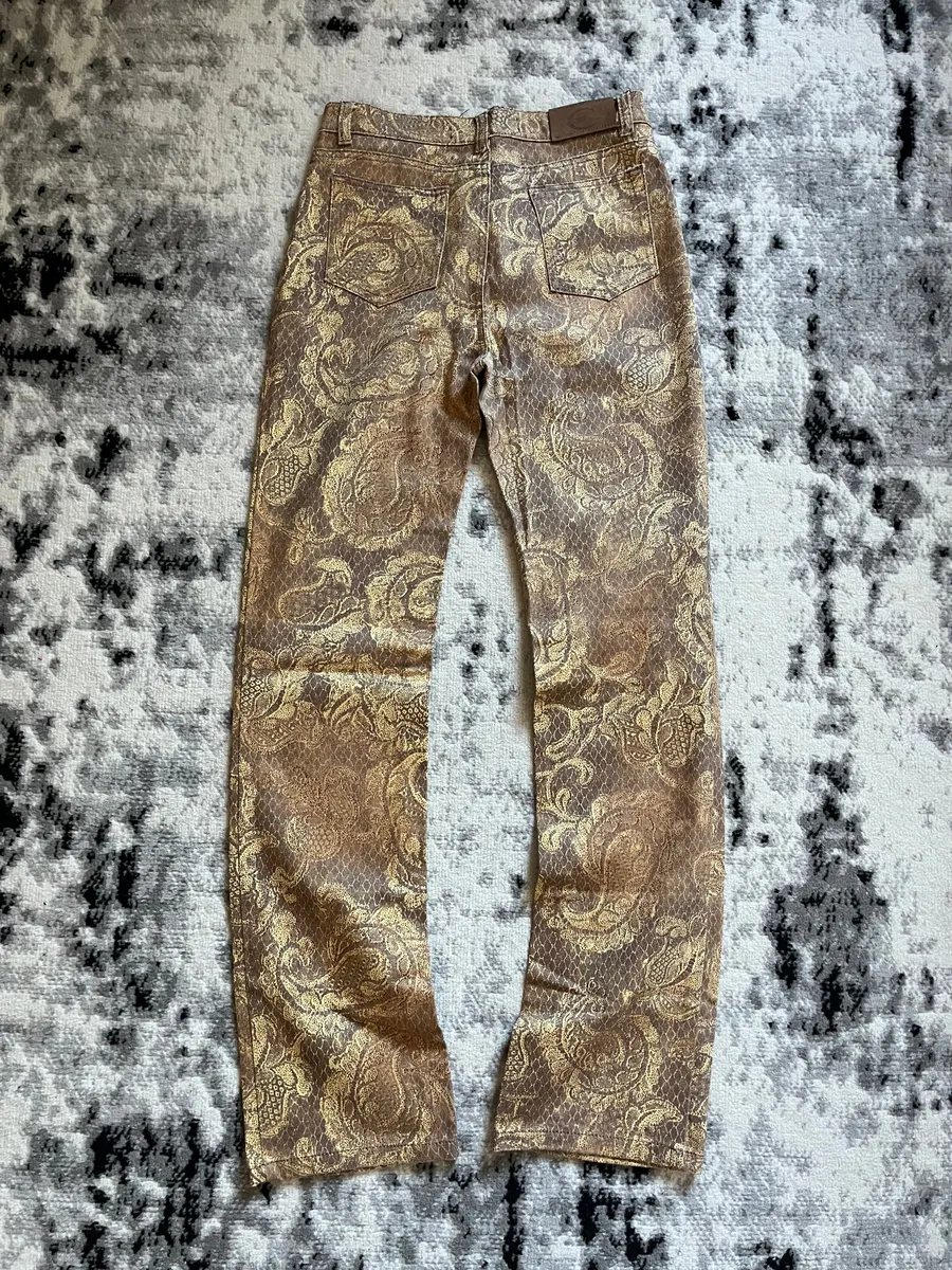 00s Just Cavalli Royal Arabic Mozaic Gold Dynasty Pants - Image 5