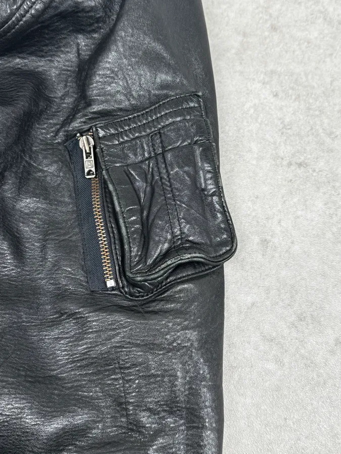 1980s Marithé + François Girbaud Black  Reversible Leather Bomber Jacket - Image 15