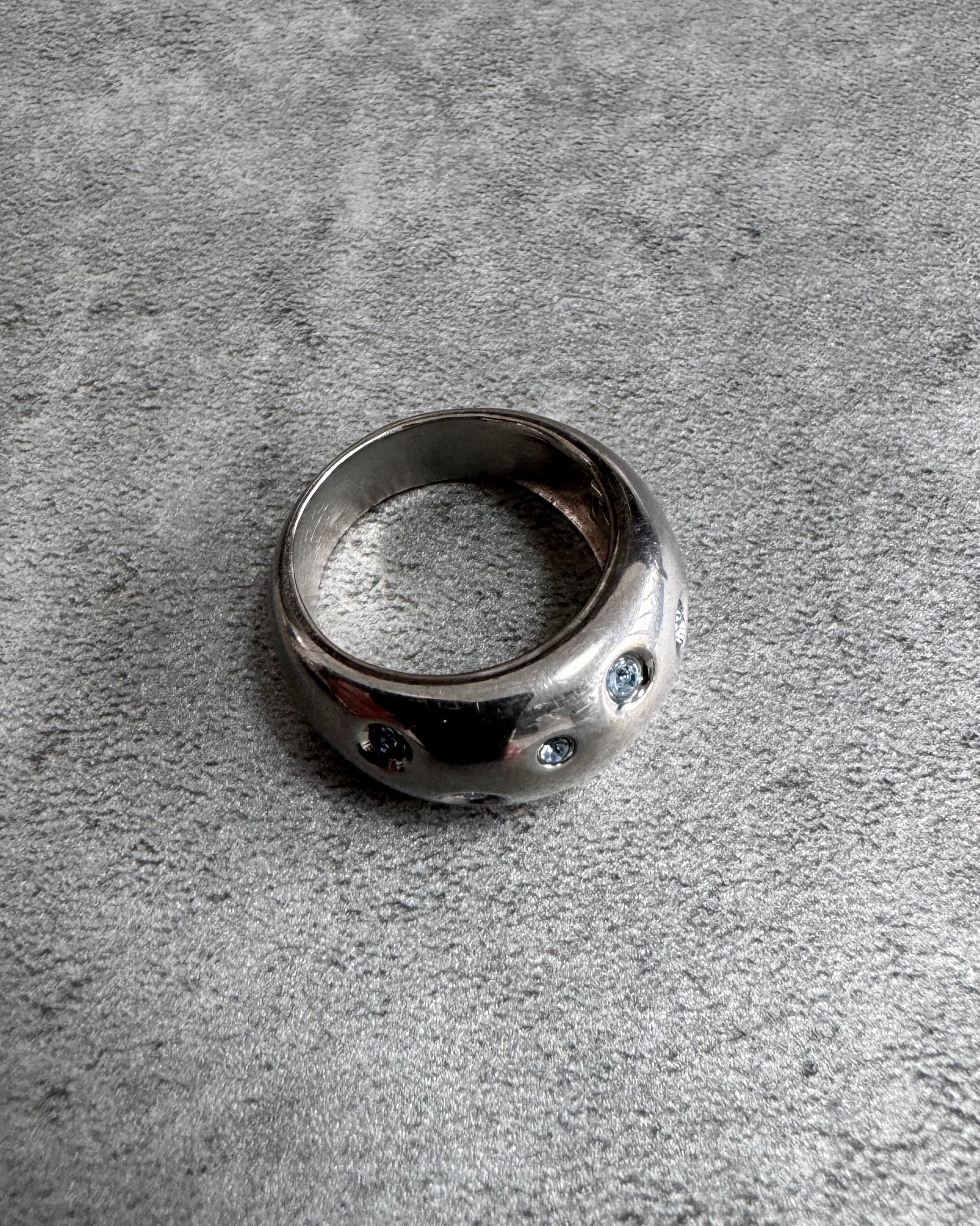 1980s Yves Saint Laurent Blue Gemstone Sterling Silver Ring - Image 4