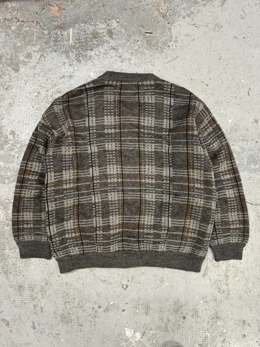 1980s Yves Saint Laurent Brown Wool Bomber Cardigan Jacket - Image 2