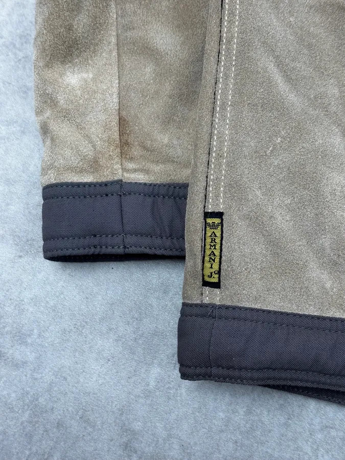 1990s Armani Beige Shearling Leather Jacket - Image 11