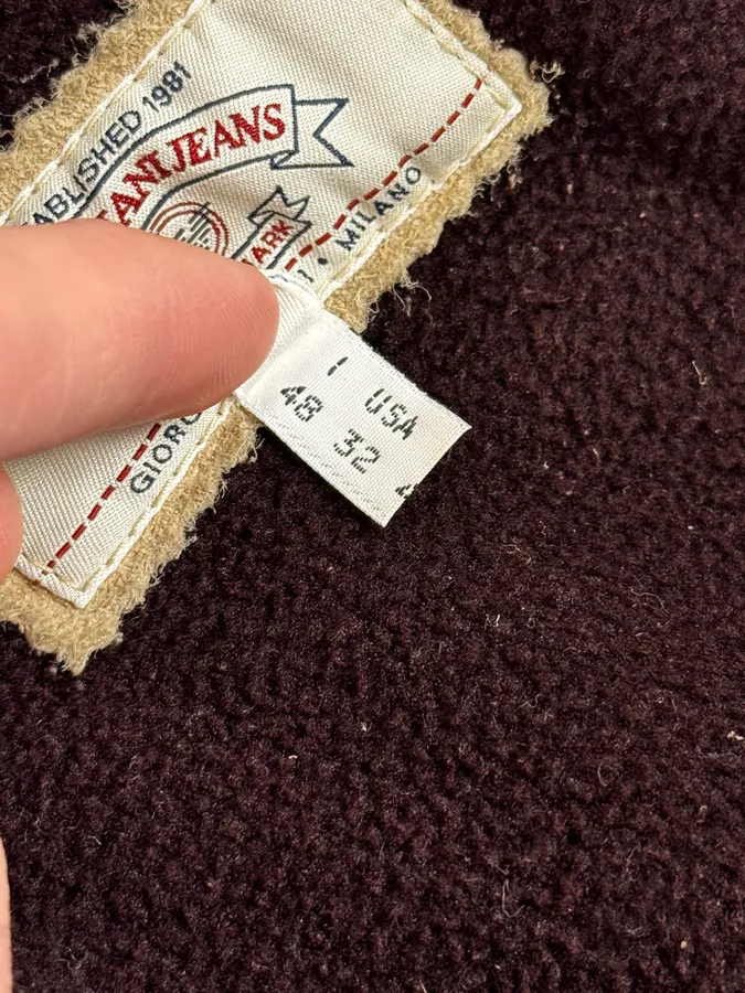 1990s Armani Beige Shearling Leather Jacket - Image 13
