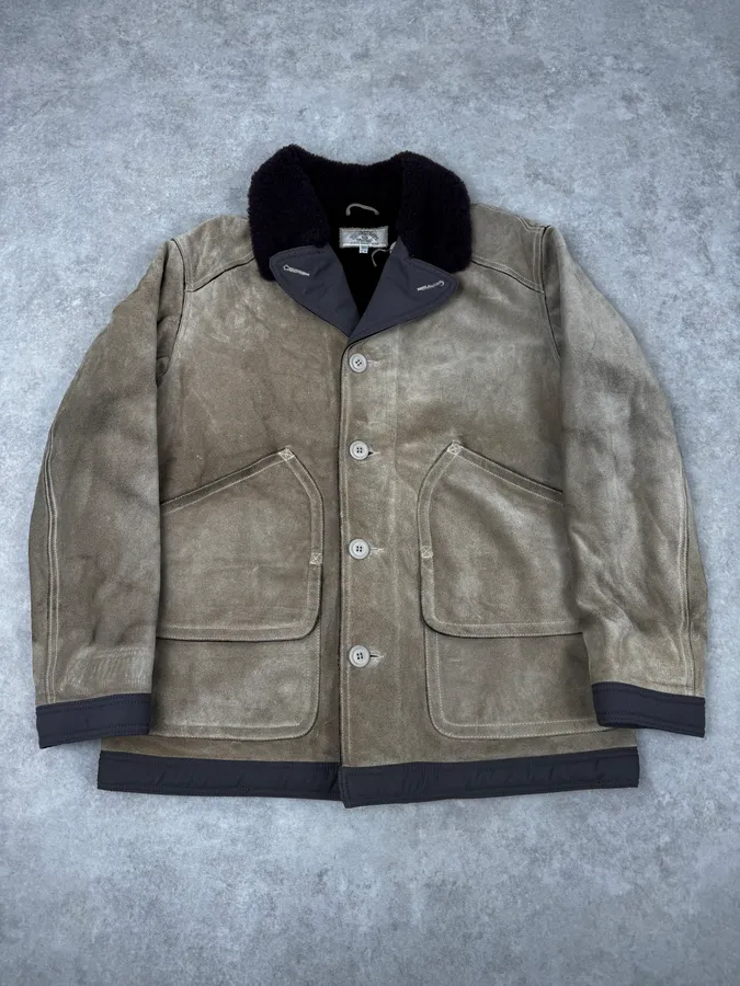 1990s Armani Beige Shearling Leather Jacket - Image 3