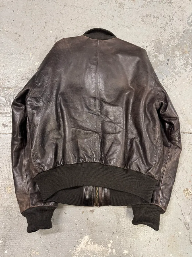 1990s Armani Brown Imperial Pure Italian Leather Jacket - Image 10