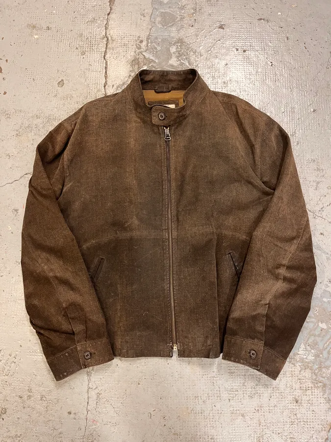 1990s Armani Brown Light Leather Classy Jacket