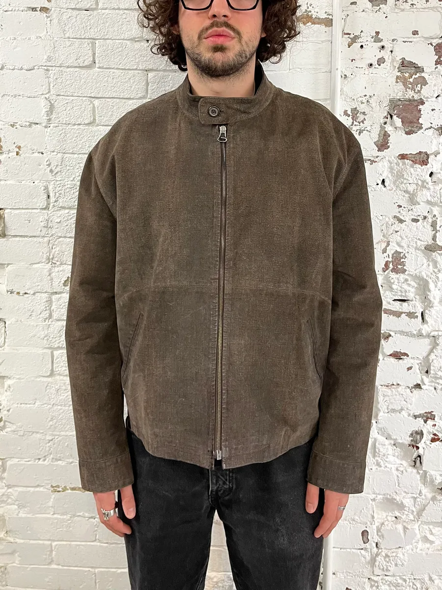 1990s Armani Brown Light Leather Classy Jacket - Image 2