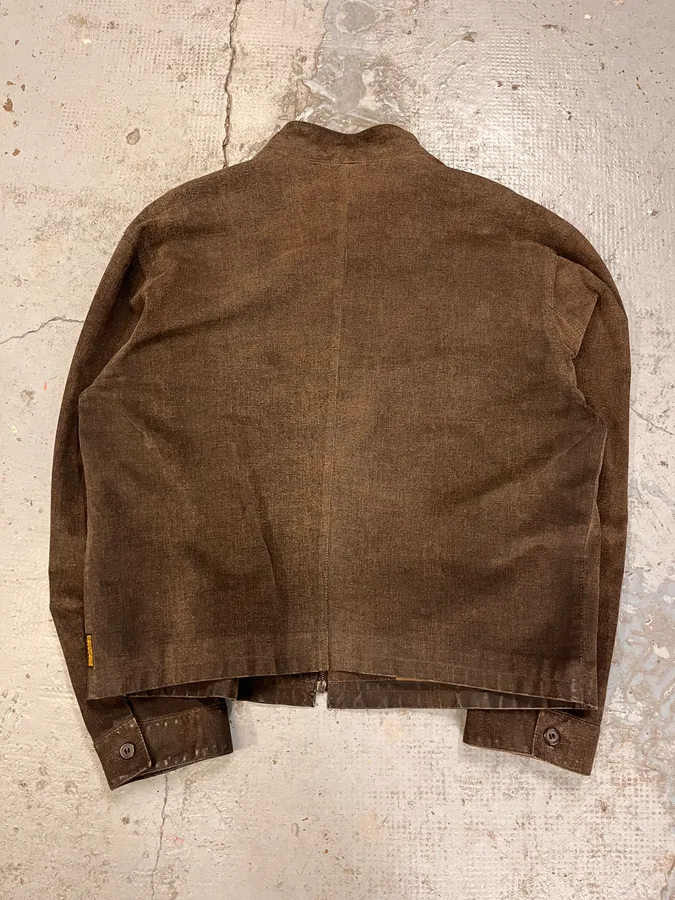 1990s Armani Brown Light Leather Classy Jacket - Image 7