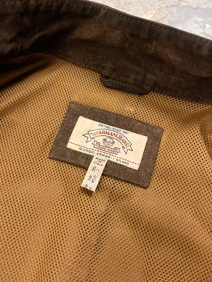 1990s Armani Brown Light Leather Classy Jacket - Image 9
