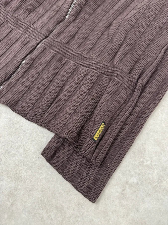 1990s Armani Brown Wool Zip-up Jacket - Image 5