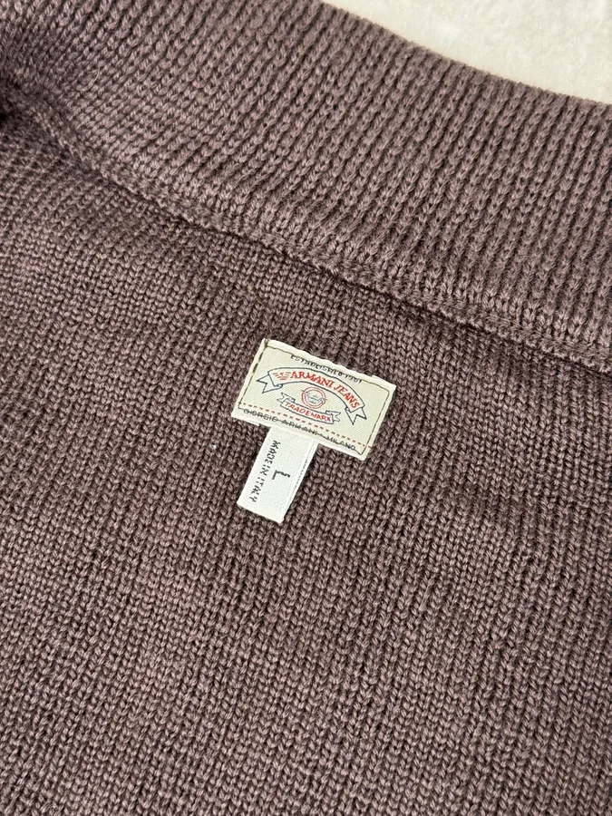 1990s Armani Brown Wool Zip-up Jacket - Image 8