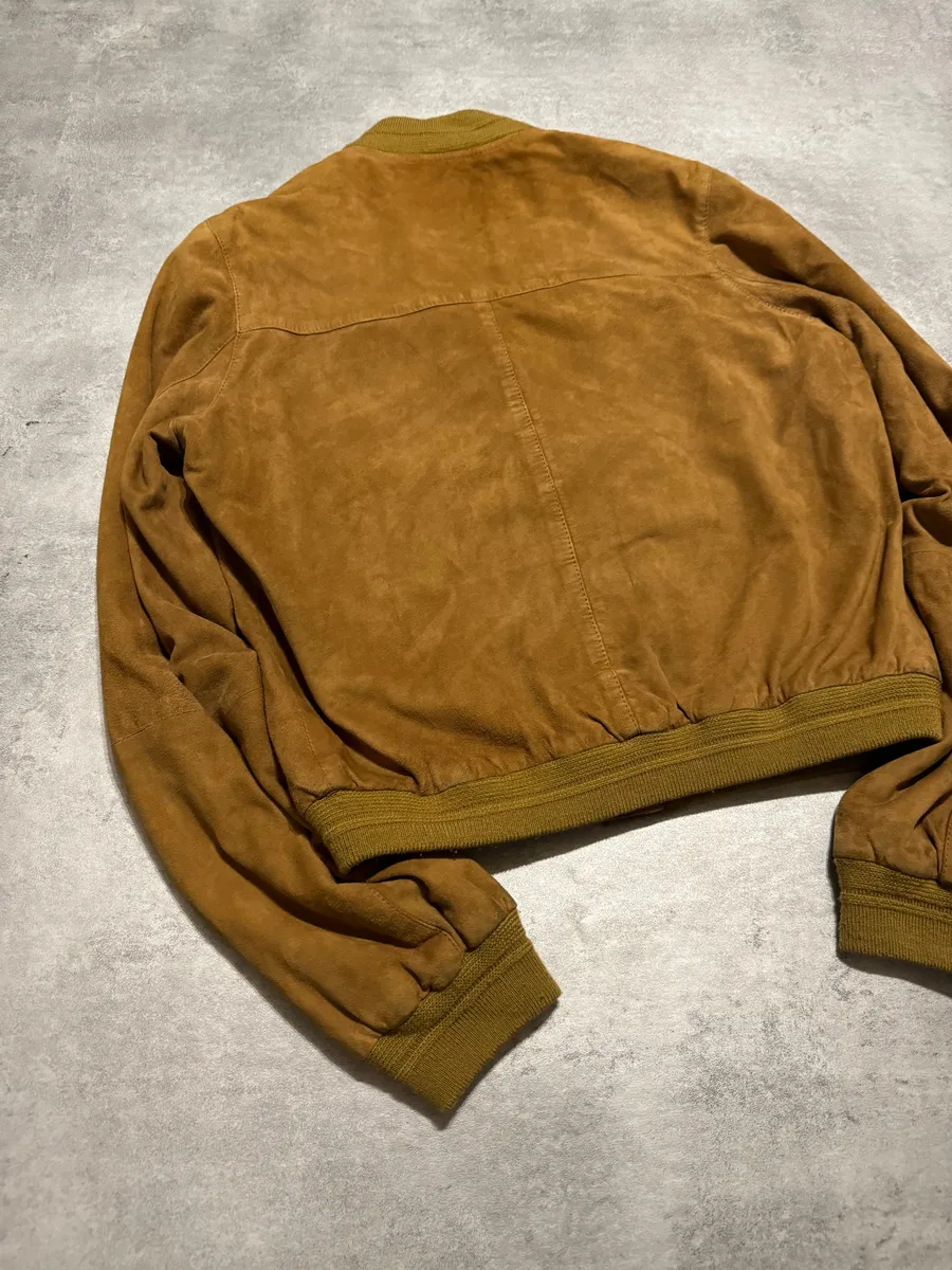 1990s Armani Collezioni Camel Leather Jacket - Image 3