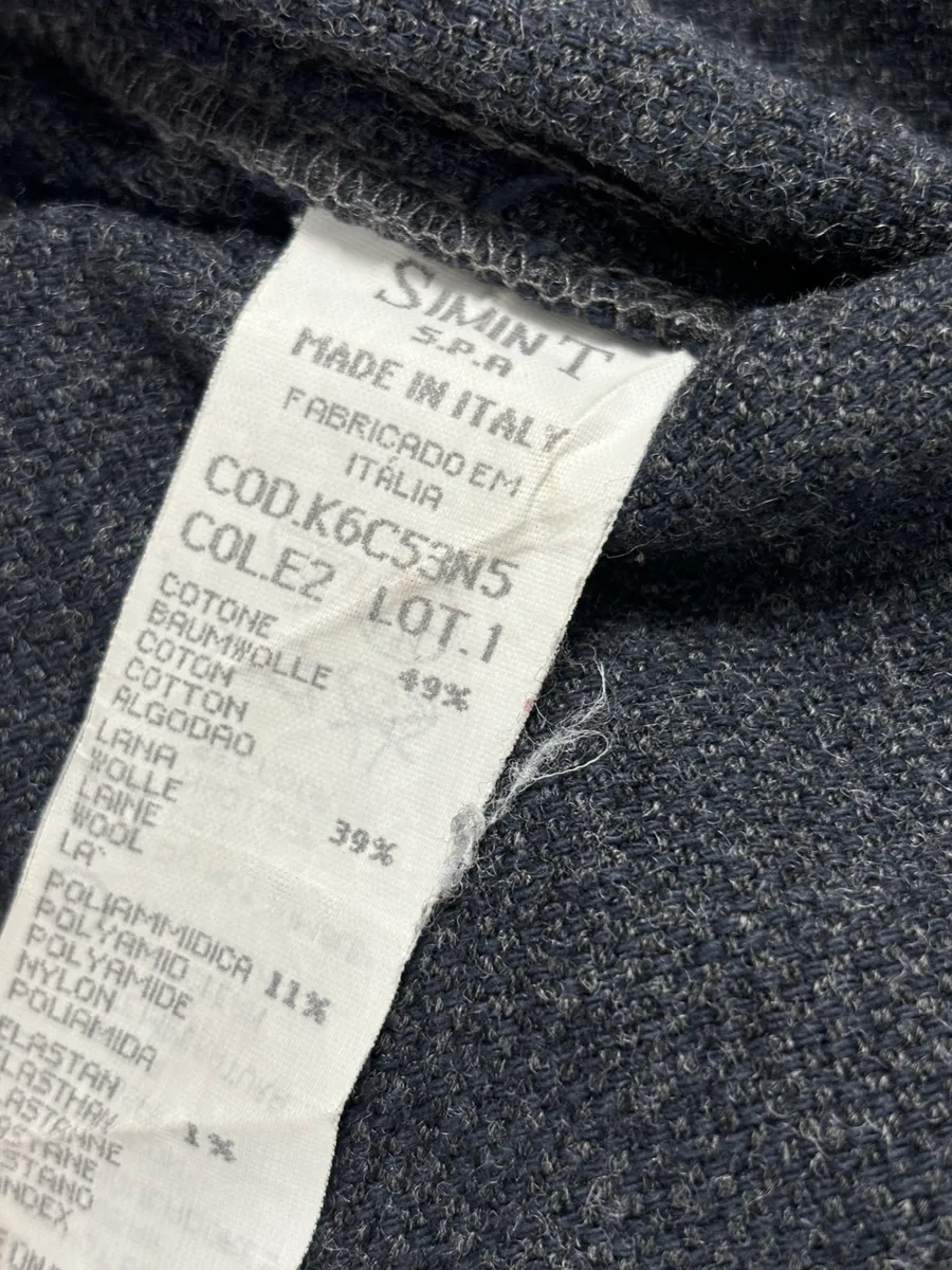 1990s Armani Dark Grey Minimalist Wool Blend Shirt - Image 11