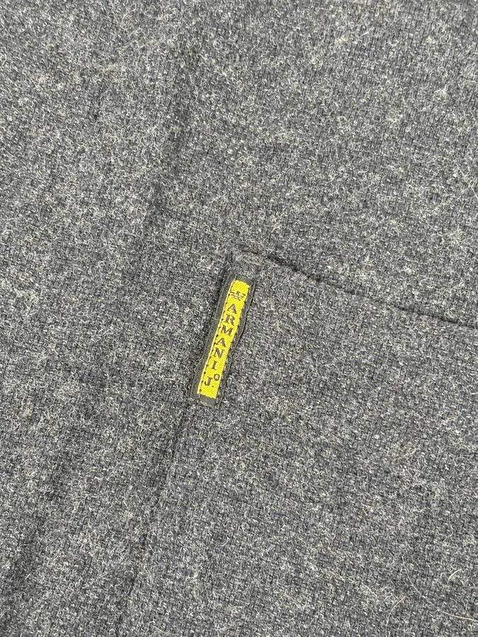 1990s Armani Dark Grey Minimalist Wool Blend Shirt - Image 8