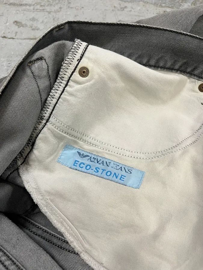1990s Armani Grey Denim Jeans - Image 14