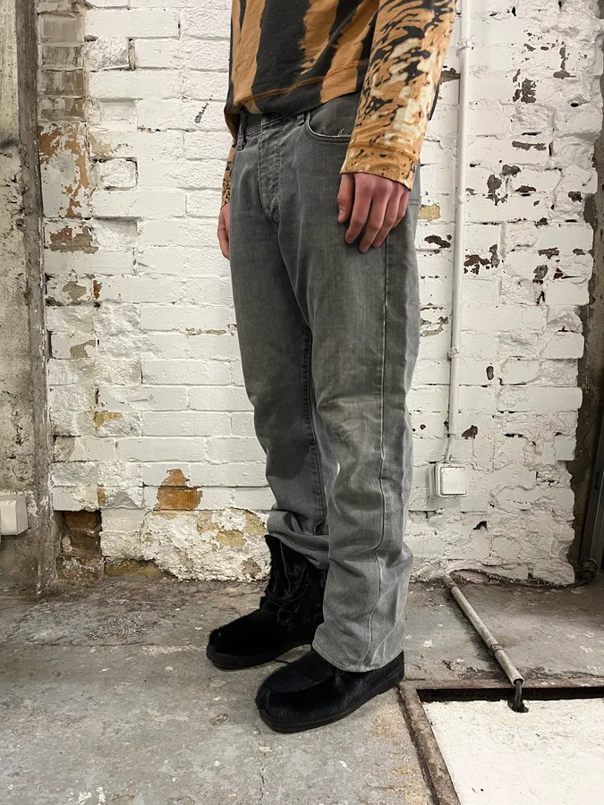 1990s Armani Grey Denim Jeans - Image 3