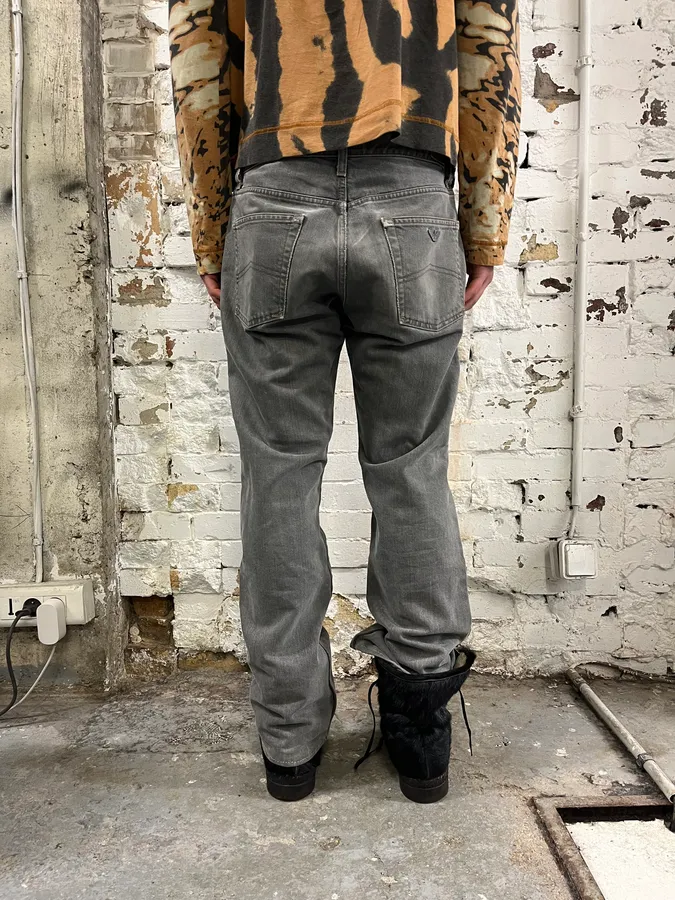 1990s Armani Grey Denim Jeans - Image 4