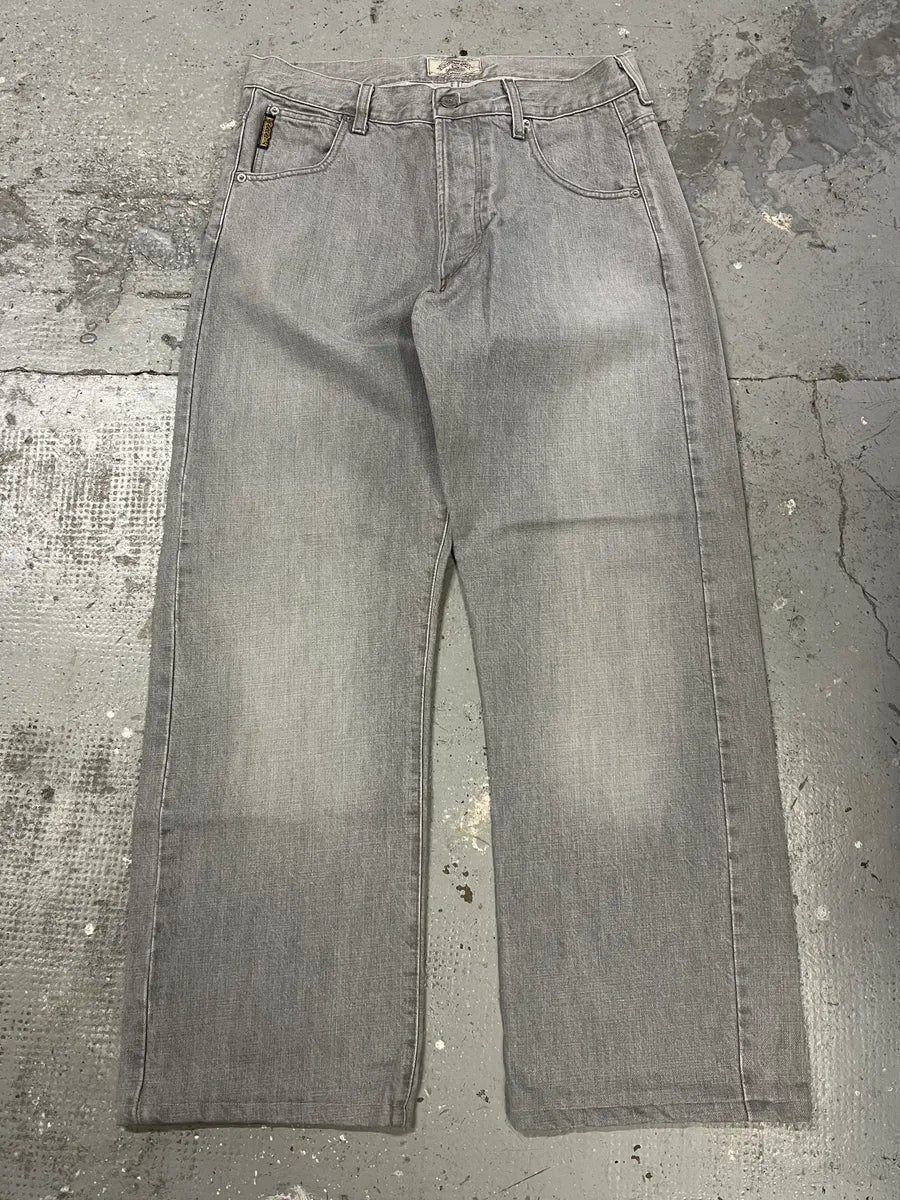1990s Armani Grey Large Denim Jeans - Image 5