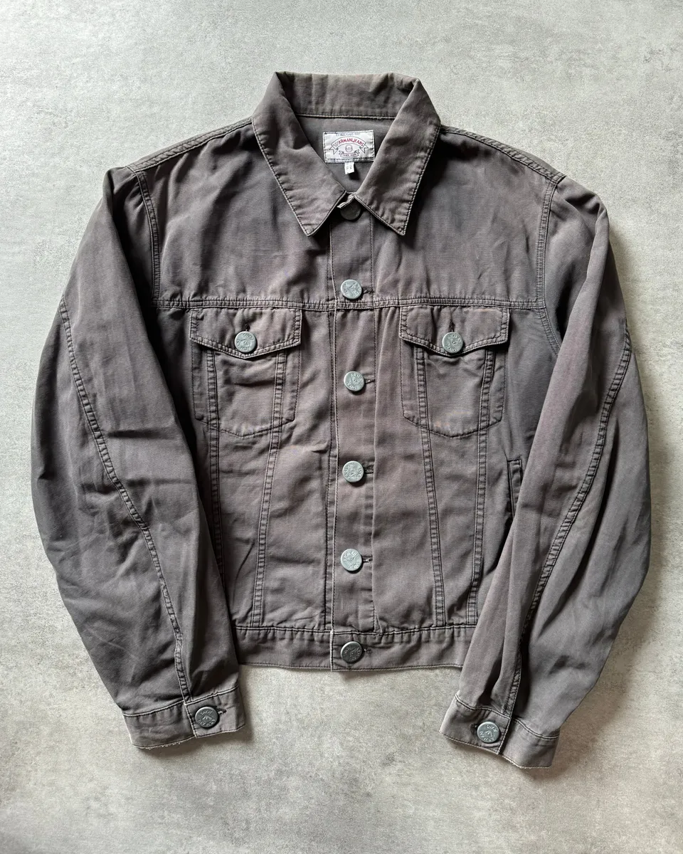 1990s Armani Grey Light Trucker Jacket - Image 2