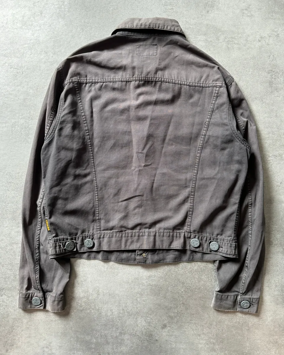 1990s Armani Grey Light Trucker Jacket - Image 3