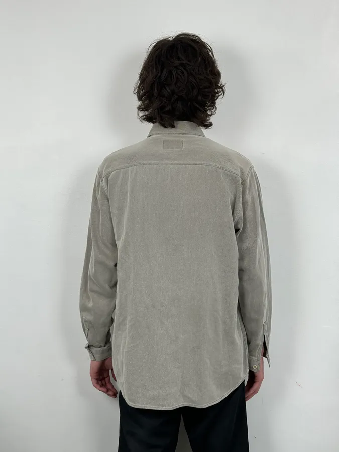 1990s Armani Khaki Grey Shirt - Image 3