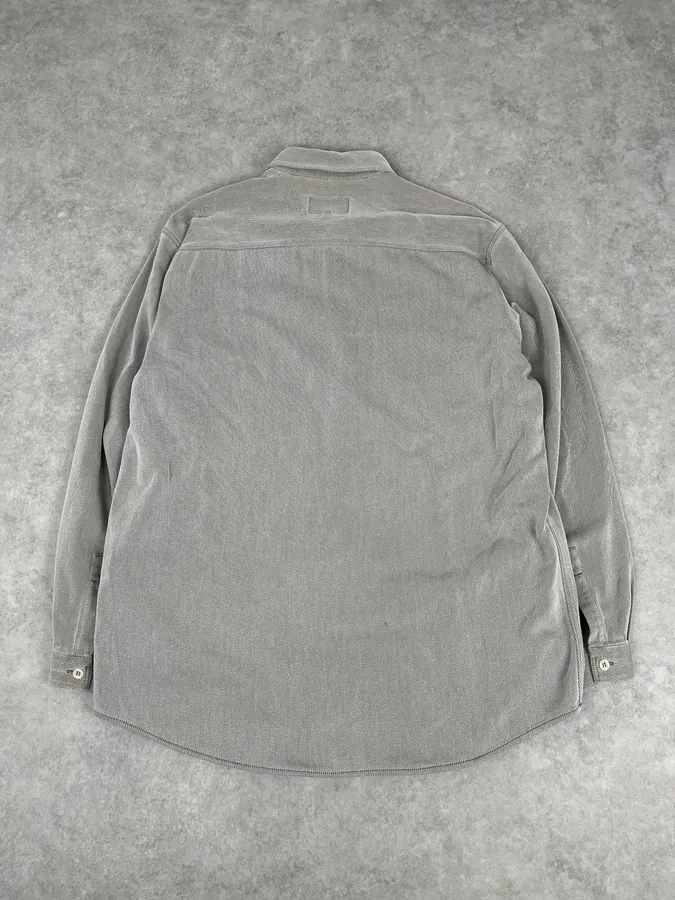 1990s Armani Khaki Grey Shirt - Image 6