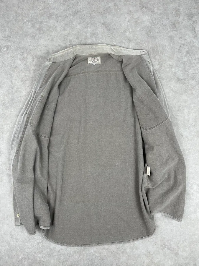 1990s Armani Khaki Grey Shirt - Image 8