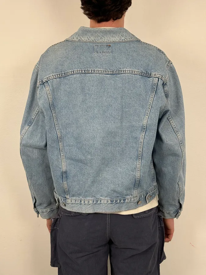 1990s Armani Relaxed Denim Worker Jacket - Image 3
