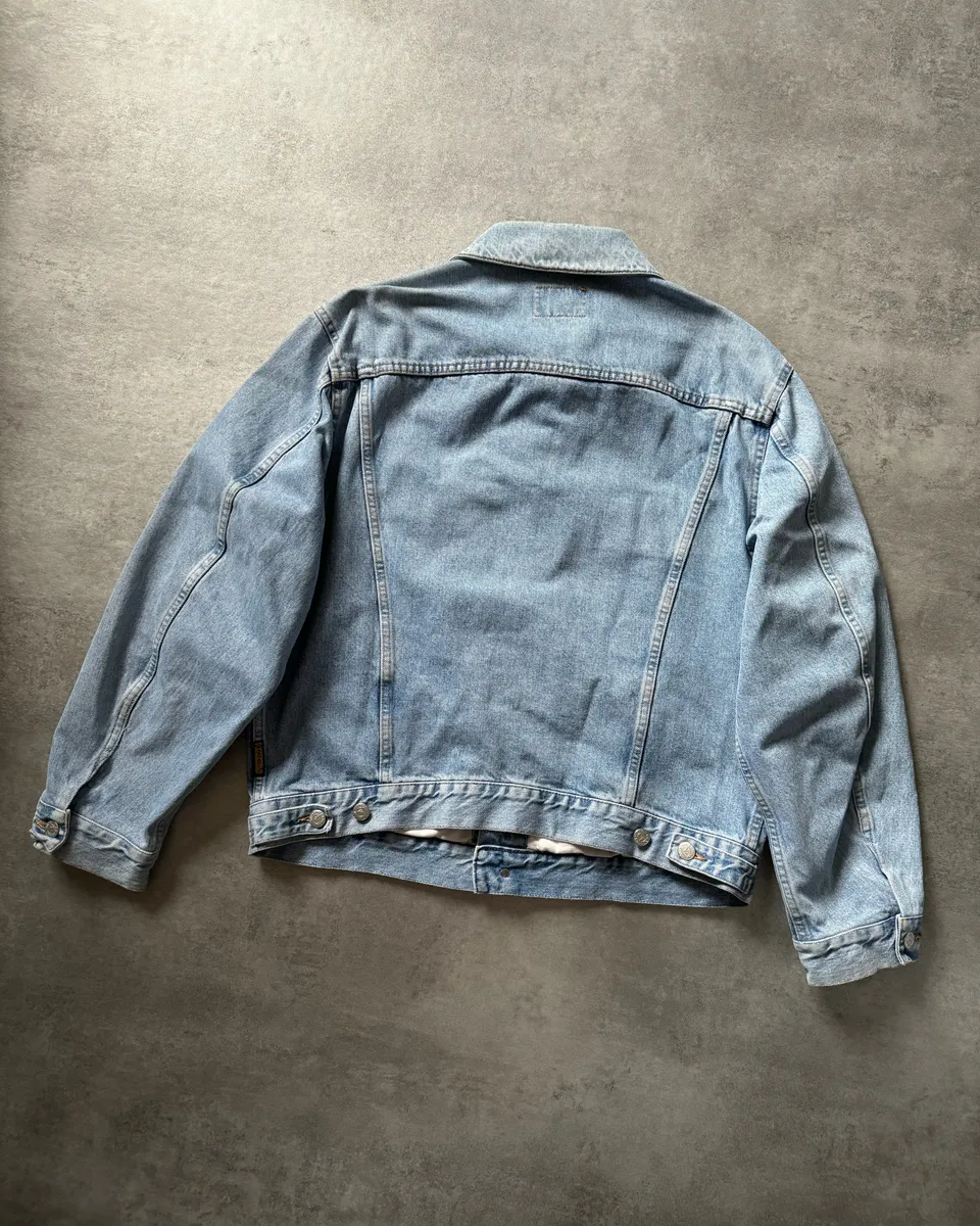 1990s Armani Relaxed Denim Worker Jacket - Image 5