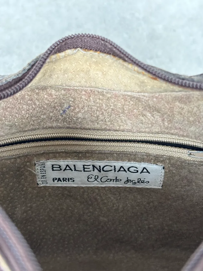 1990s Balenciaga Brown Leather Handle Bag - Image 11