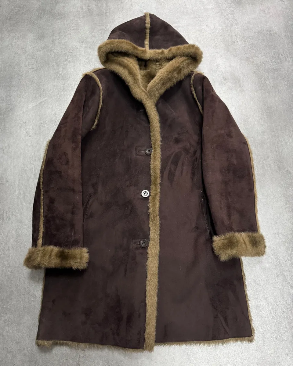 1990s Balmain Faux Fur Brown Reversible Jacket