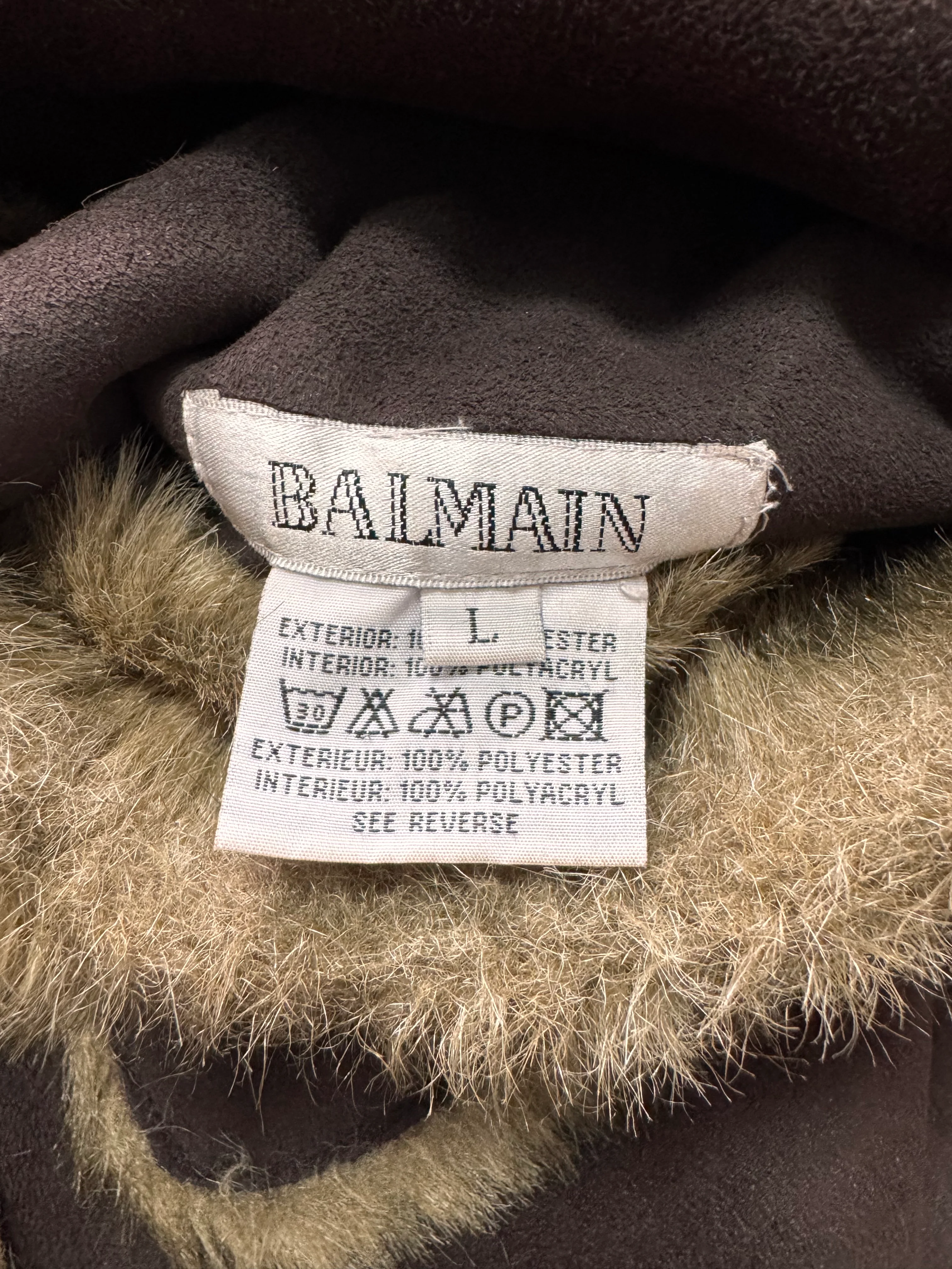 1990s Balmain Faux Fur Reversible Jacket - Image 6
