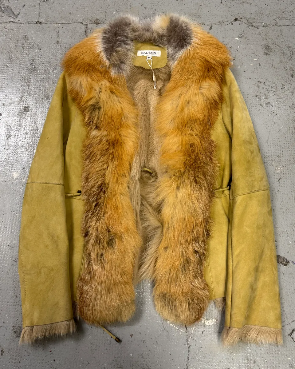 1990s Balmain Goat Fur Leather  Jacket - Image 2