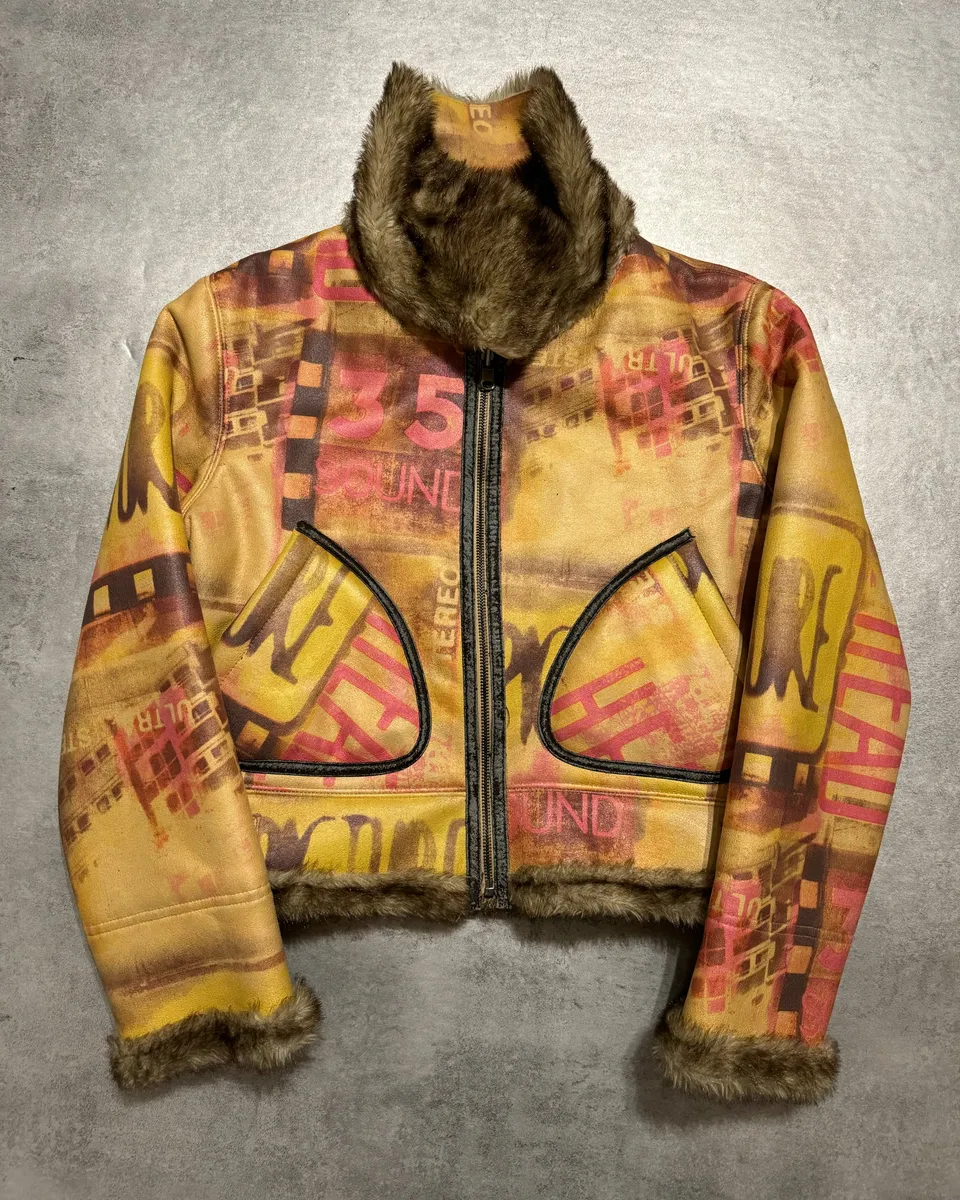 1990s Balmain Reversible Fur Leather Camel Biker Jacket - Image 11