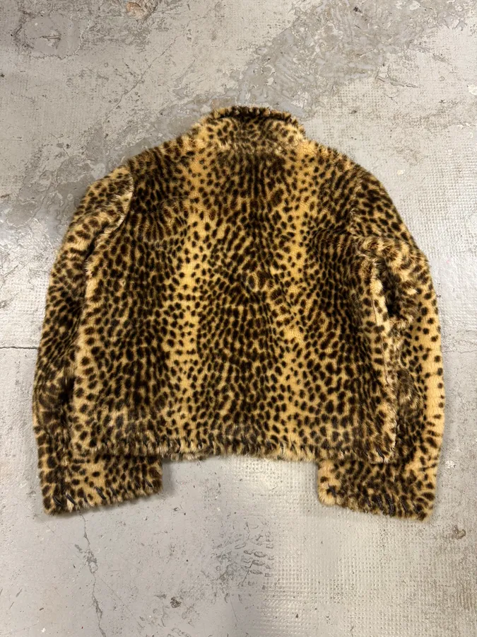 1990s Balmain Reversible Leopard Faux Fur Jacket - Image 6