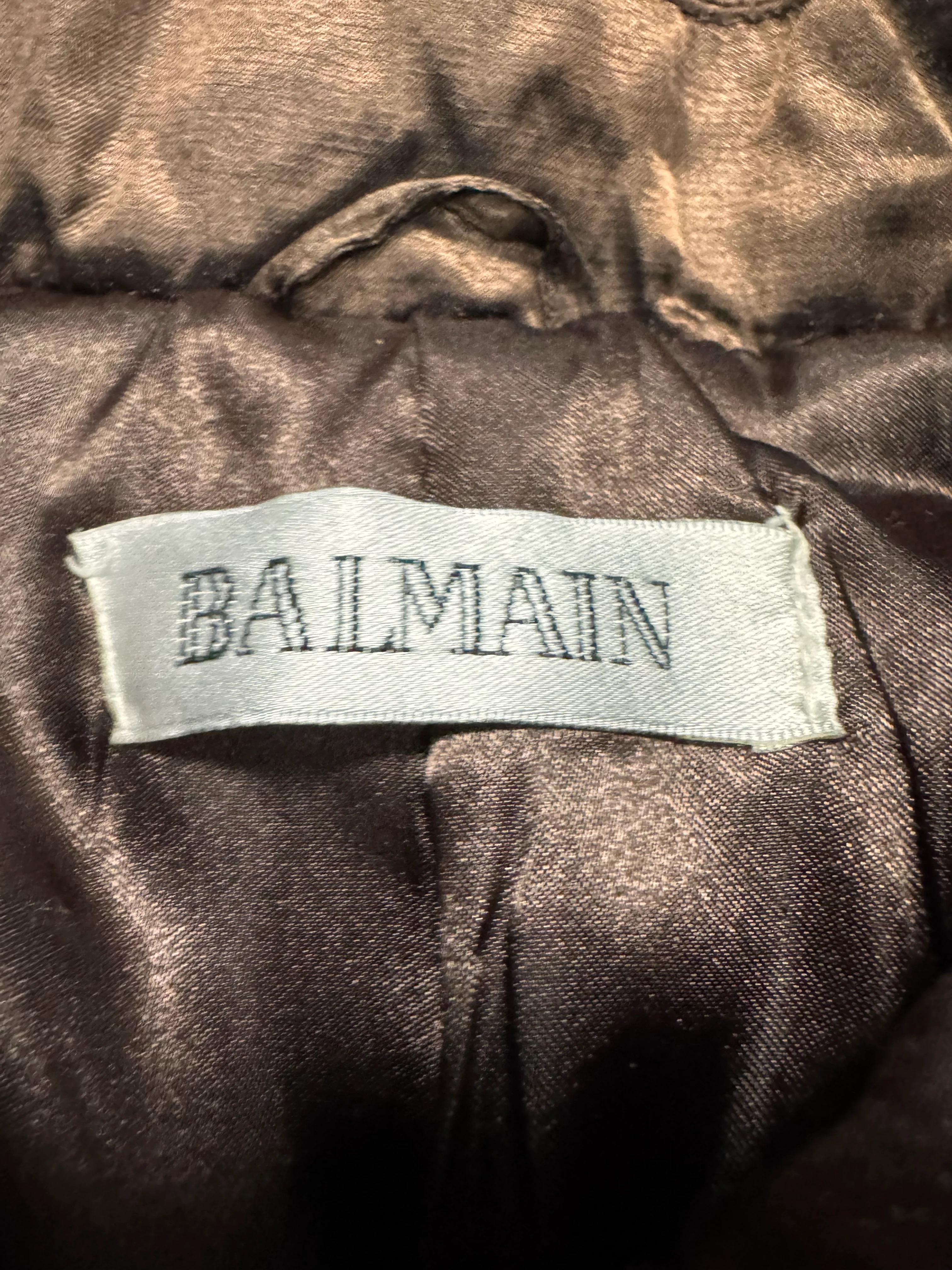 1990s Balmain Shiny Brown Jacket - Image 5