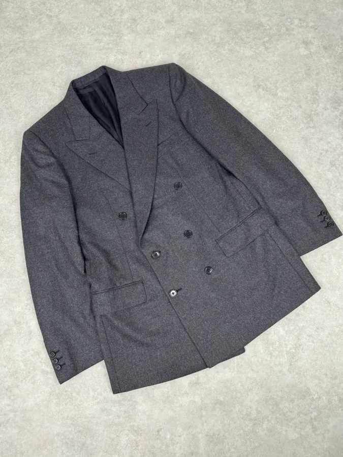 1990s Burberry Grey Wool Blazer Jacket - Image 4