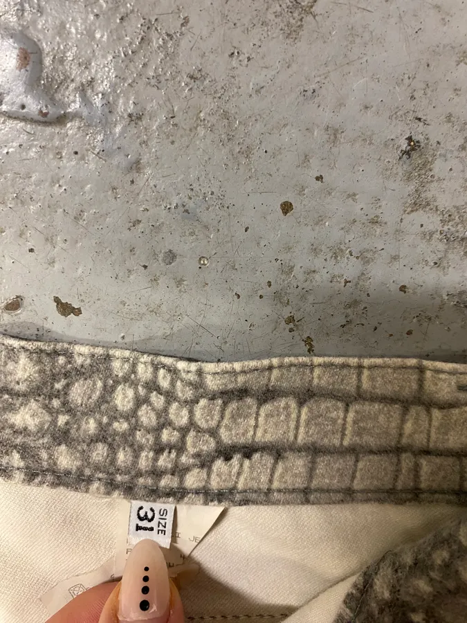 1990s Cavalli Crocodile Print Grey Pants - Image 9