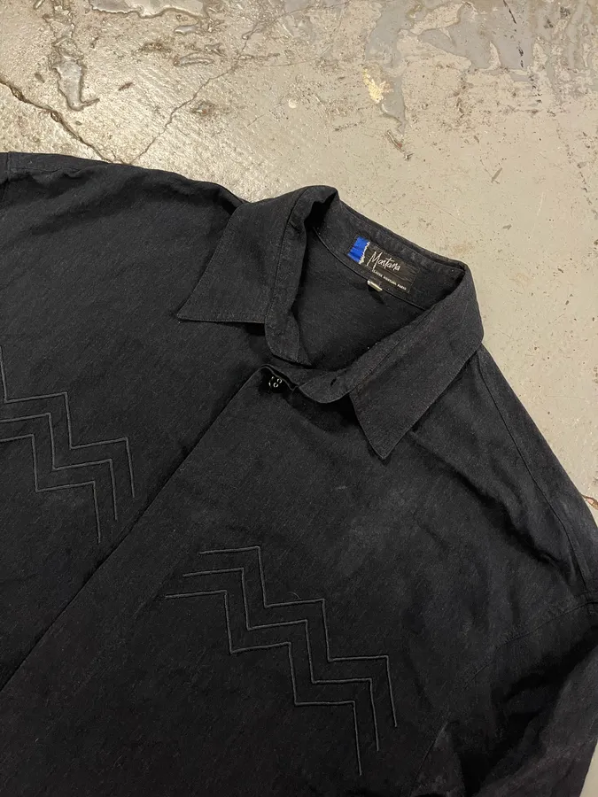 1990s Claude Montana Black Western Shirt - Image 5