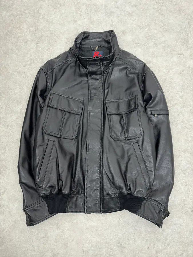 1990s Dolce & Gabbana Black Mafia Leather Jacket