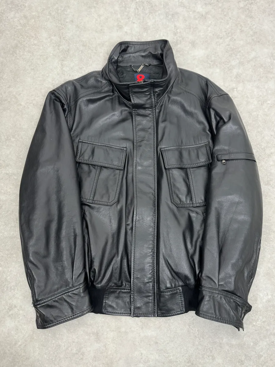 1990s Dolce & Gabbana Black Mafia Leather Jacket - Image 4