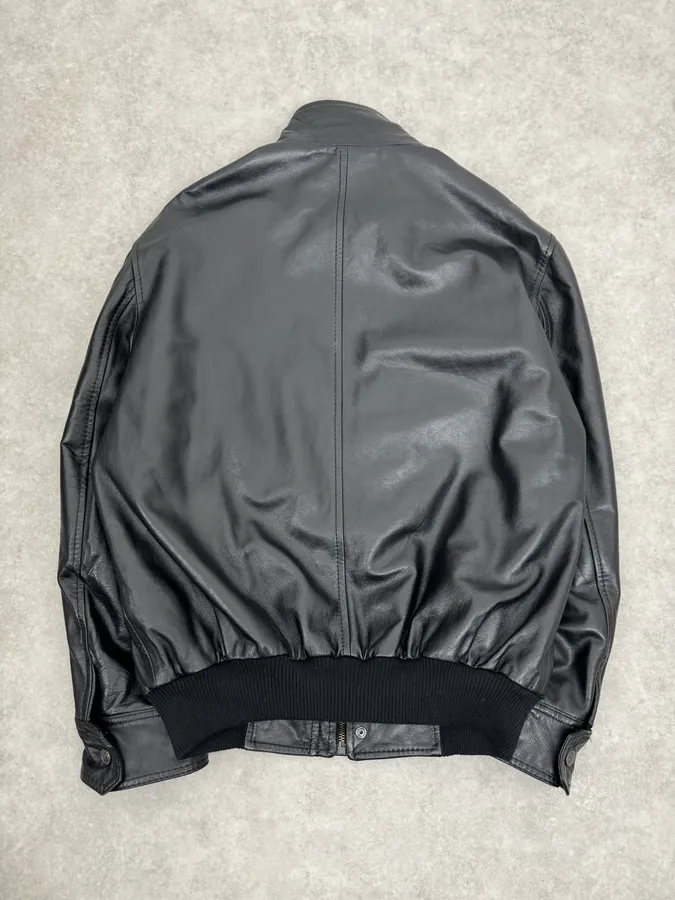 1990s Dolce & Gabbana Black Mafia Leather Jacket - Image 7