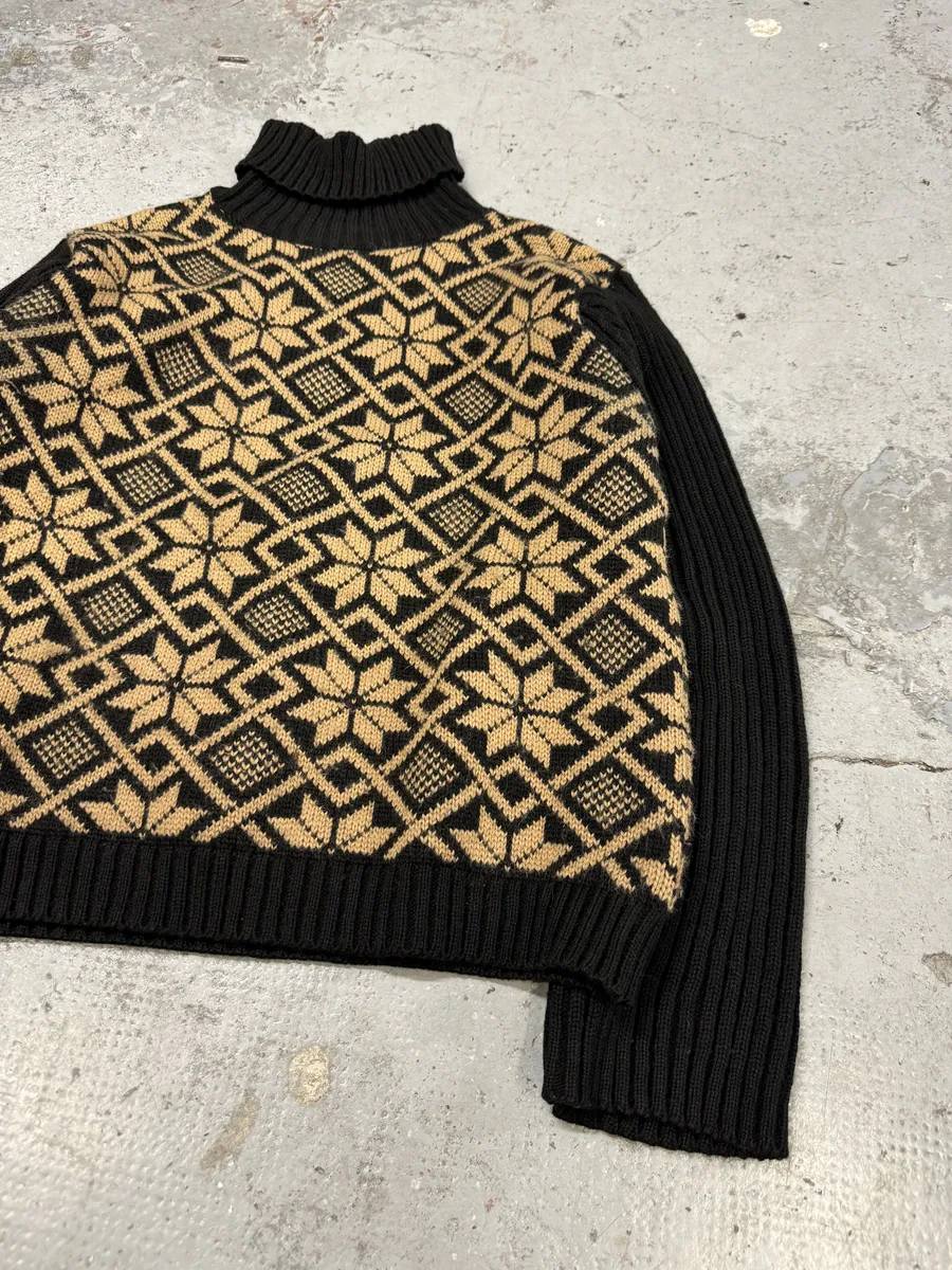 1990s Dolce & Gabbana Black Mozaic Wool Turtleneck - Image 10