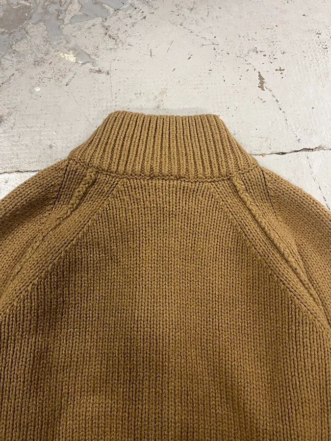 1990s Dolce & Gabbana Camel Wool Zip-Up Sweater - Image 8