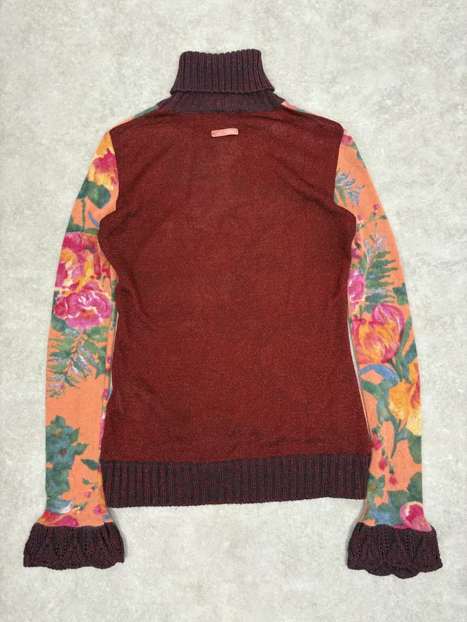1990s Dolce & Gabbana Floral Turtleneck - Image 6