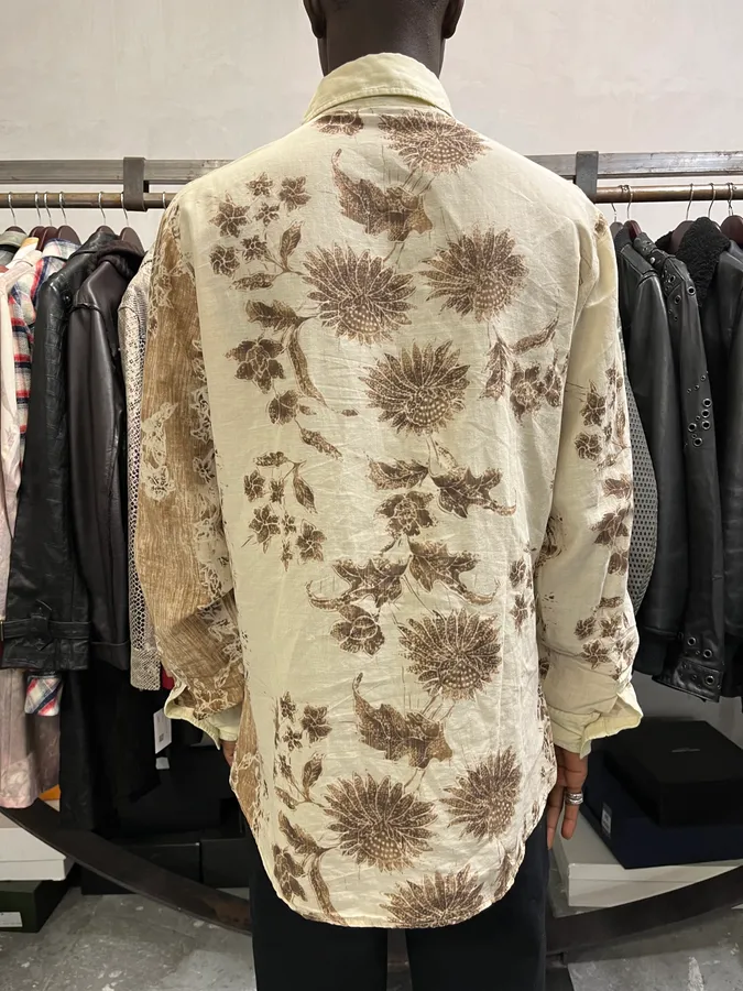 1990s Dolce & Gabbana Flowers Creamy Shirt - Image 4