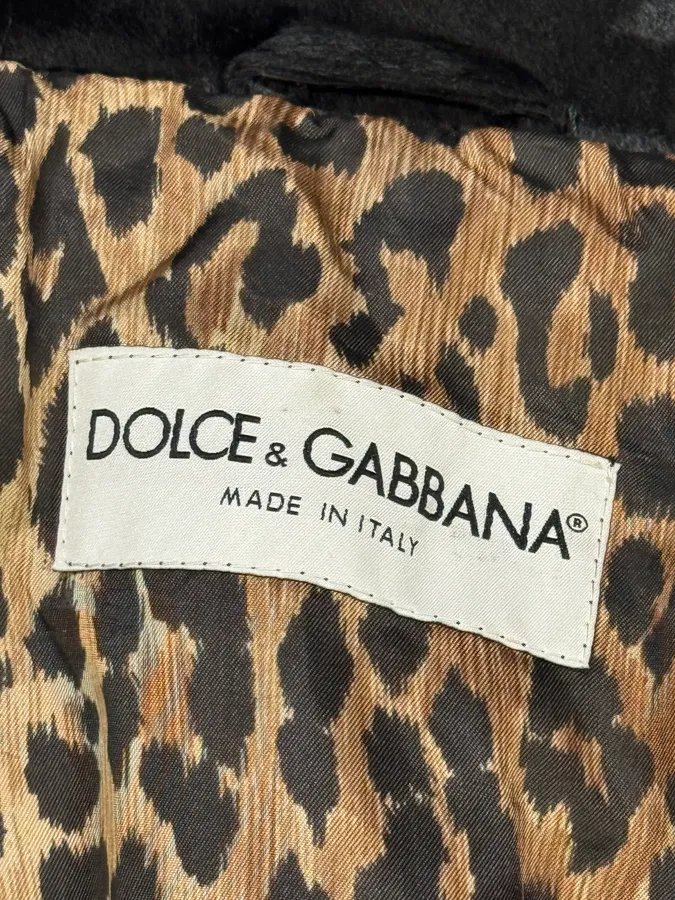 1990s Dolce & Gabbana Pony Hair Black Leather Jacket - Image 8