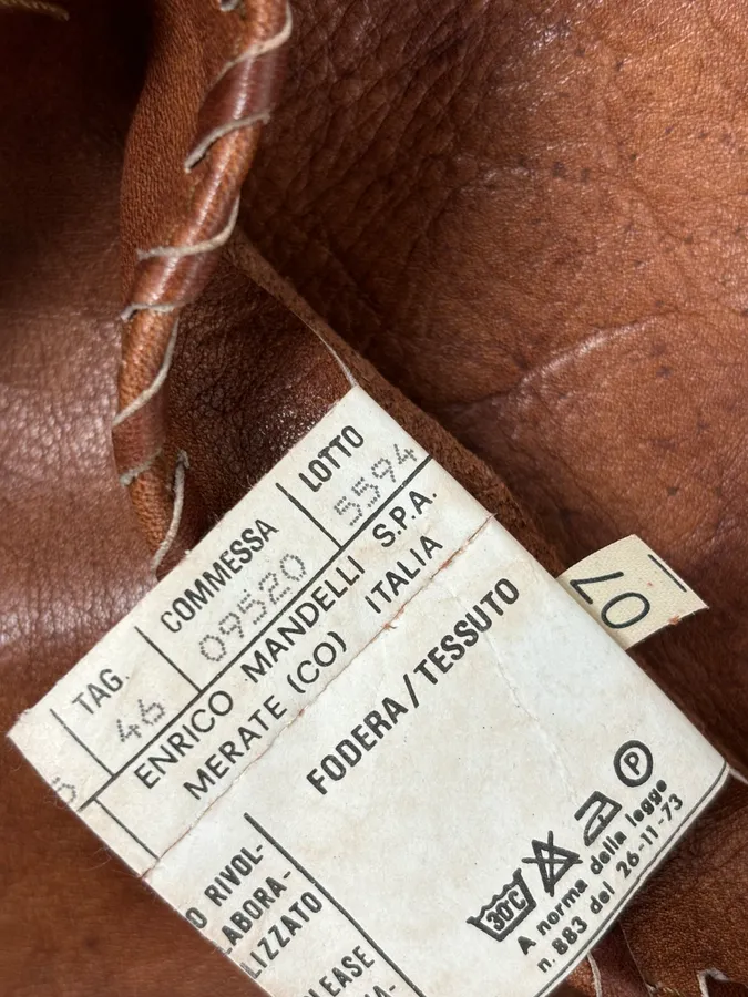 1990s Dolce & Gabbana Whipstitched Brown Leather Jacket - Image 11
