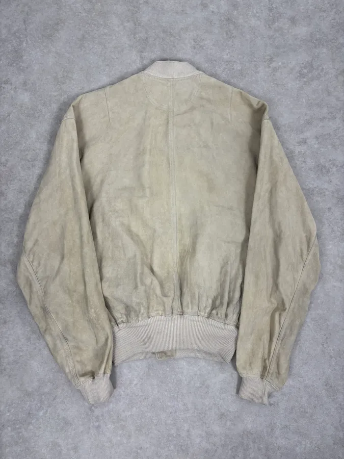 1990s Emporio Armani Beige Suede Leather Bombers - Image 7