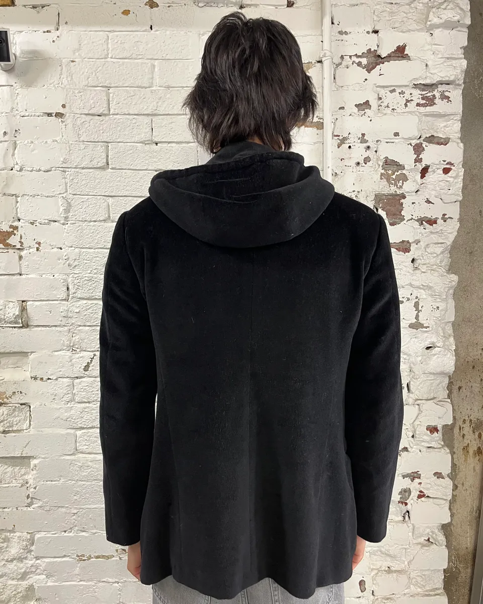 1990s Emporio Armani Black Hooded Blazer Jacket - Image 3