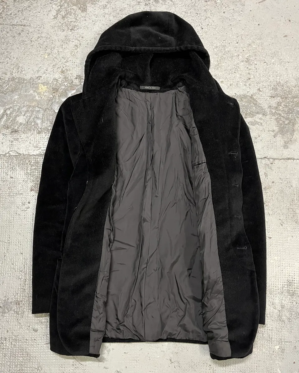 1990s Emporio Armani Black Hooded Blazer Jacket - Image 8